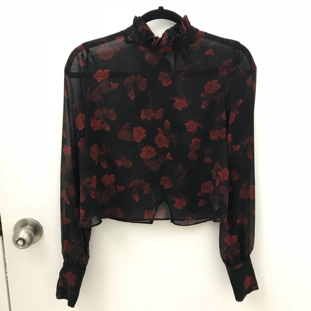 Zara Floral chiffon top